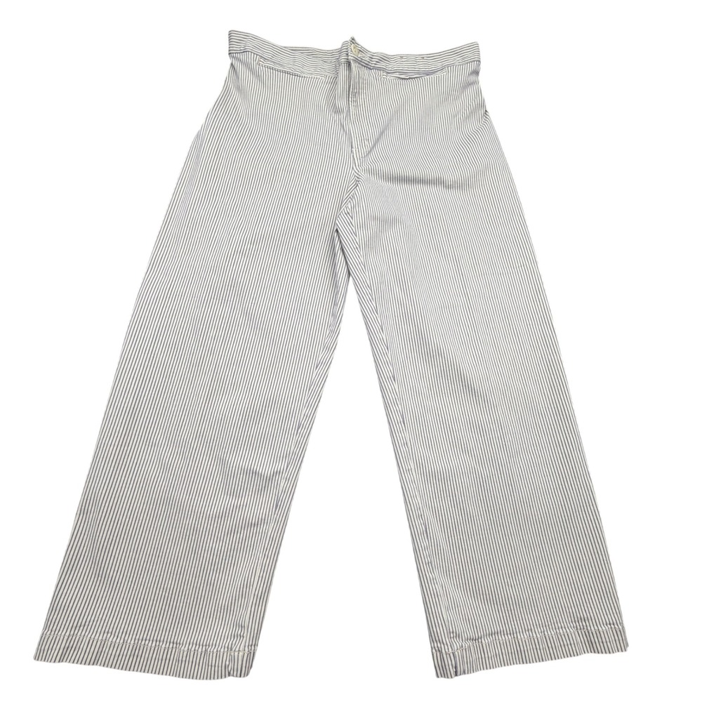 Madewell Emmett Wide-Leg Pants Womens 33x27 Pinstripe High Rise Stretch